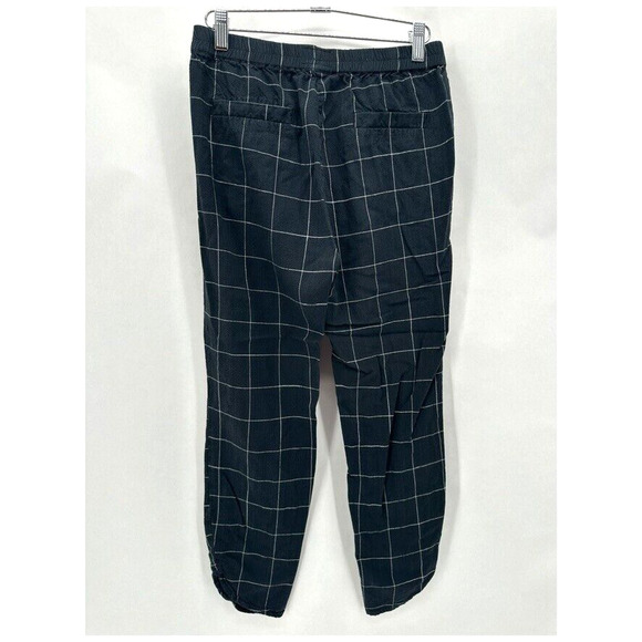 Marine Layer Allison‎ Pants Size XS Black Windowpane Tulip Hem Beach City Preppy - Picture 6 of 12